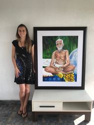 Sage of Arunachala: Me with my finished artwork