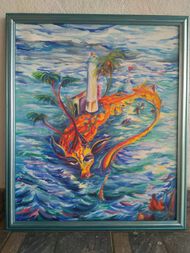 Mermaid Dragon: framed artwork