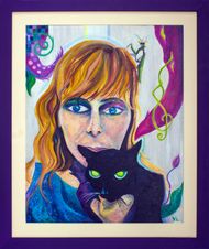 Self-Portrait with Noir: finished and framed