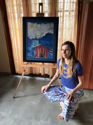 Sacred Blue Mountains of Kedarnath: Me in my art studio