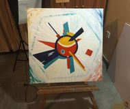 Supernova: finished painting on an easel