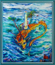 Mermaid Dragon: finished and framed