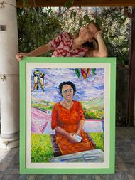 Radiant Sri Lankan Beauty: Me with my finished artwork